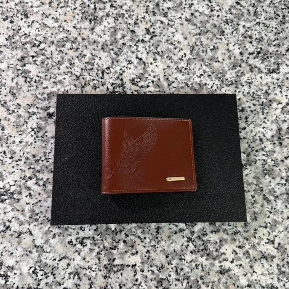 Brown Eagle Y2k USA Graphic‎ Leather Wallet Brand New